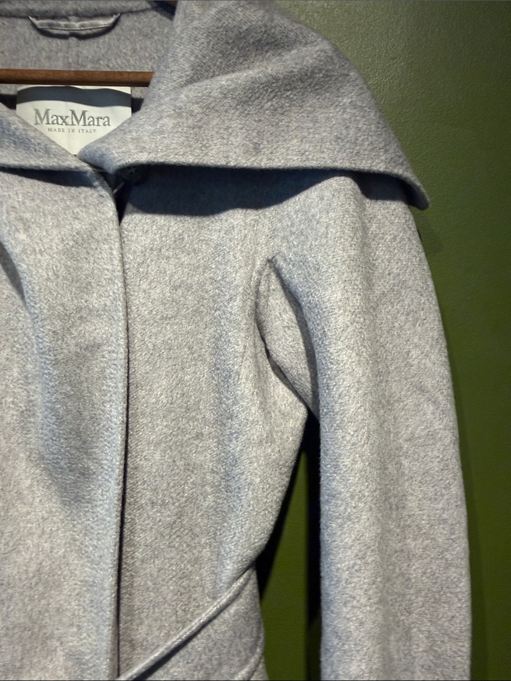 MaxMara Dove Gray Nicole Wrap Coat with Belt - Picture 3 of 8